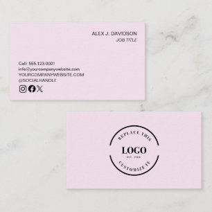 Custom logo modern minimalist professional pink business card