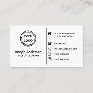 custom Logo modern minimalist  social media icons Business Card