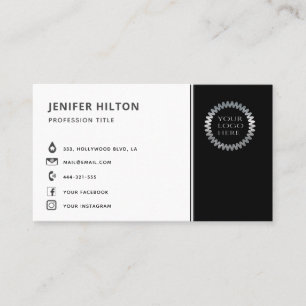 Custom logo modern minimalist social media icons   business card