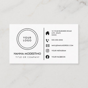 Custom logo modern minimalist social media icons business card
