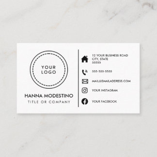 Custom logo modern minimalist social media icons business card