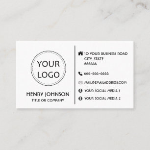 Custom logo modern minimalist social media icons business card