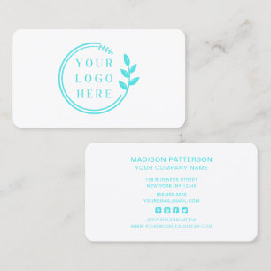 Custom Logo Modern Minimalist Social Media Icons Business Card