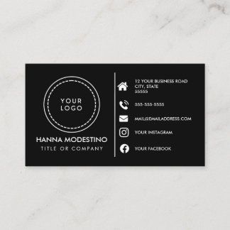Custom logo modern minimalist social media icons business card