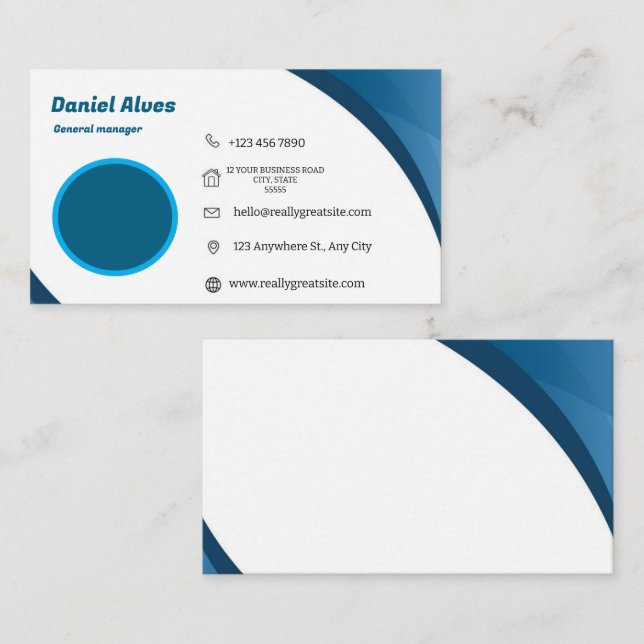 Custom logo modern minimalist social media icons business card (Front/Back)