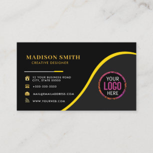 Custom logo modern minimalist social media icons business card