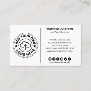 Custom Logo Modern Minimalist Social Media Simple Business Card