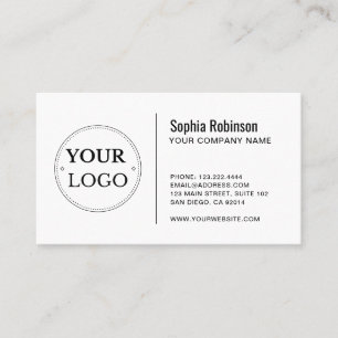 Custom Logo Modern Minimalist White or Any Color Business Card
