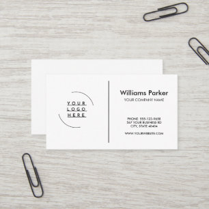 Custom Logo Modern Minimalist White or any Colour Business Card