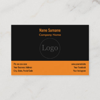 Custom logo modern & Orange Business Card