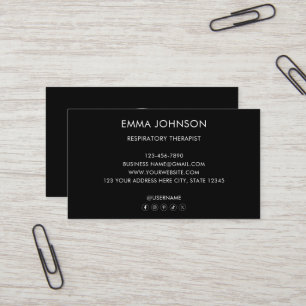 Custom Logo Modern Professional Black & White Business Card