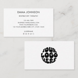 Custom Logo Modern Professional Black & White Business Card