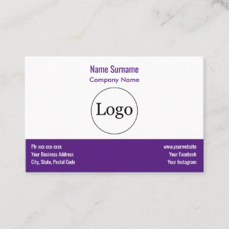 Custom logo modern & Purple Business Card