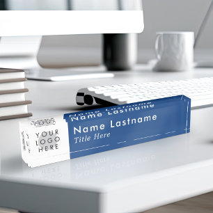 Custom Logo Modern Simple Navy Blue Trendy Nameplate