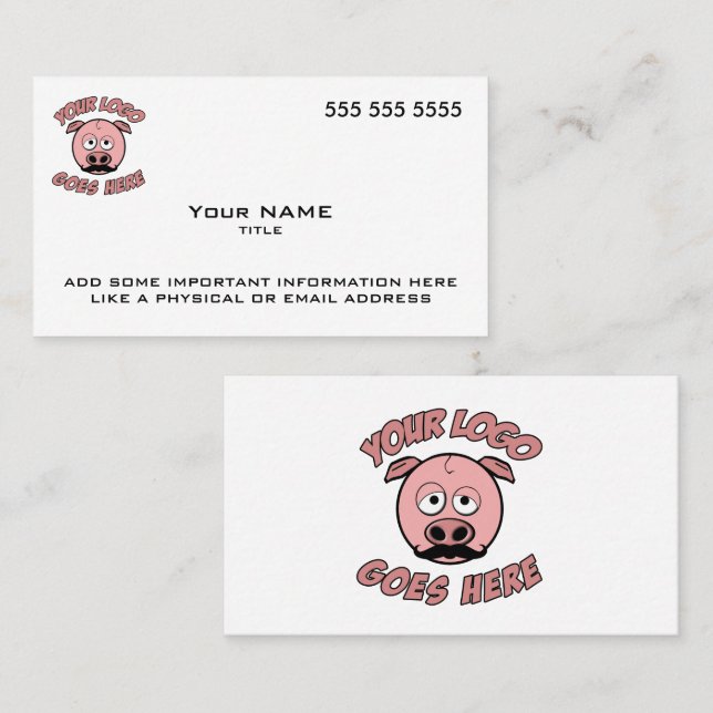 Custom Logo Modern White Business Card (Front/Back)