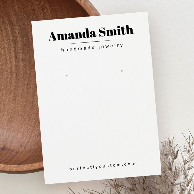 Custom logo modern white earring display card (Creator Uploaded)