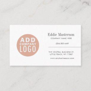 Custom Logo Modern White Minimalist Business Card