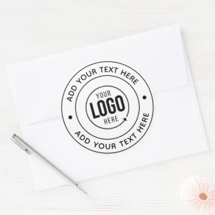 🔘 Custom Logo Monogram Add Personalised Text Classic Round Sticker