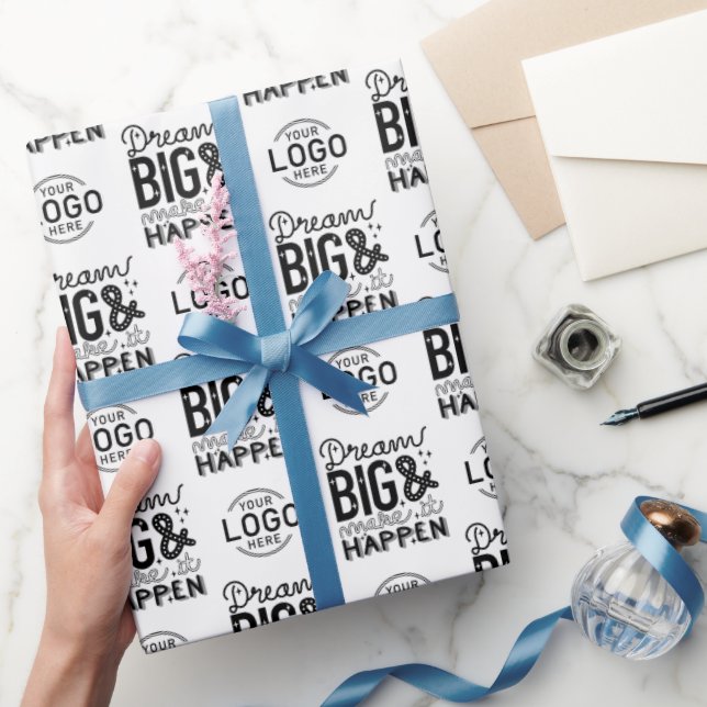 Custom Logo Motivational Dream Big Business Wrapping Paper (Gifting)