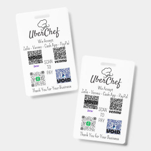 Custom Logo Multi-QR Code Cashless Payment Badge ID Badge