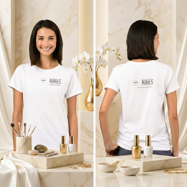 Custom Logo Nail Tech Work Shirt Personalised  (Creator Uploaded)