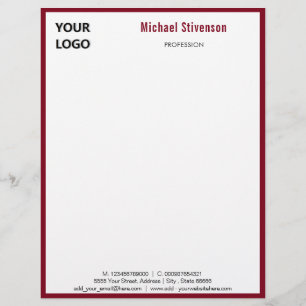 Custom Logo Name Address Text Info Letterhead