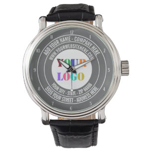 Custom Logo Name Address Website and Colours Watch