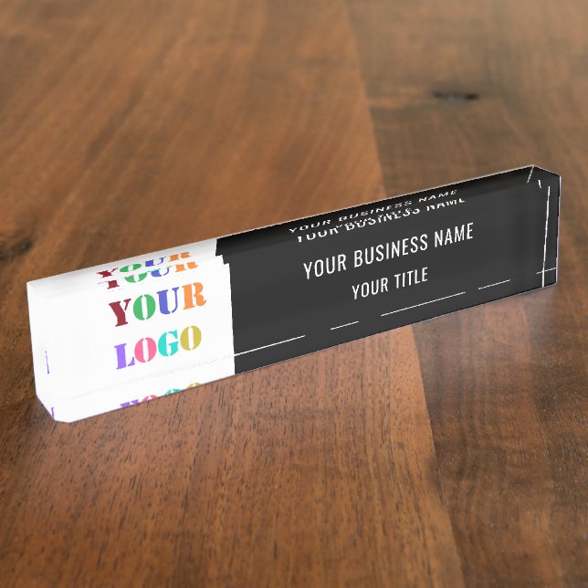 Custom Logo , Name and Title Personalised Modern - Nameplate (Side)