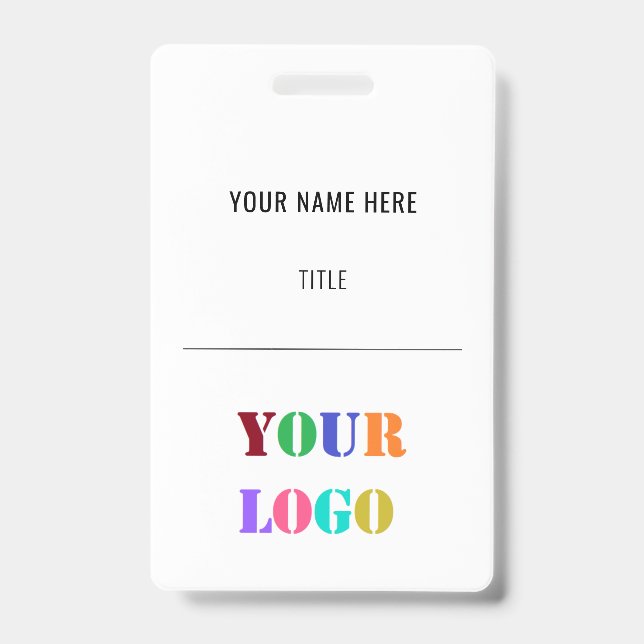 Custom Logo , Name and Title Personalised Your ID Badge (Front)
