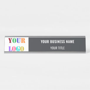 Custom Logo Name Business Desk Name Plate Template