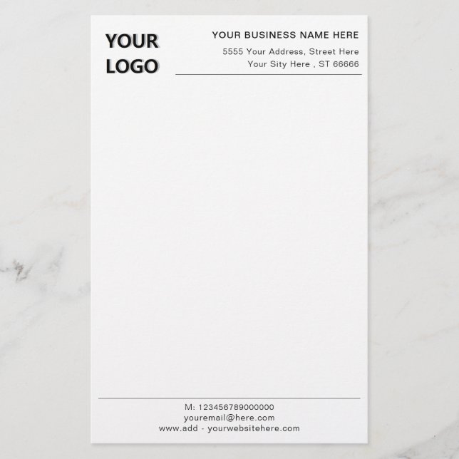 Custom Logo Name Business Office Stationery Paper (Front)