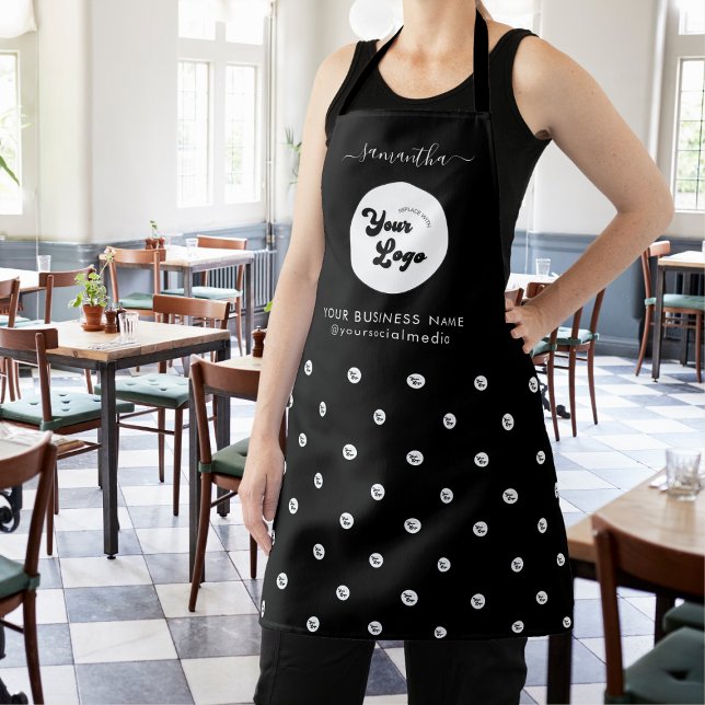 Custom Logo & Name Business Salon Staff Minimalist Apron (Creator Uploaded)