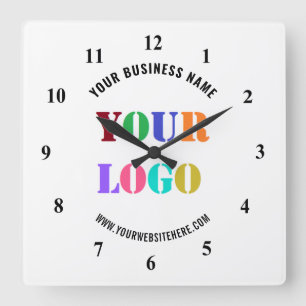 Custom Logo Name Clock Promotional Business