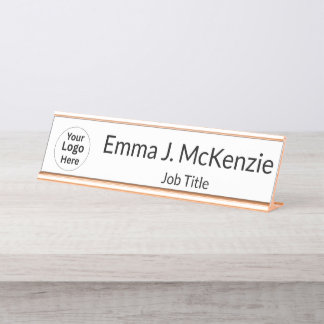 Custom Logo & Name Desk Plate for Office