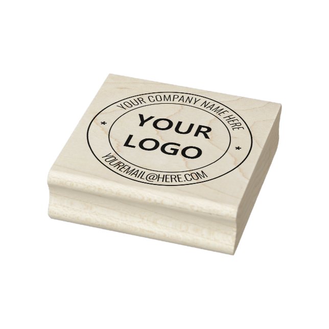 Custom Logo Name Email Round Rubber Stamp Template (Stamp)