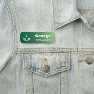 Custom Logo & Name Green Employee Title Tag