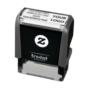 Custom Logo Name Info Address Self-inking Stamp