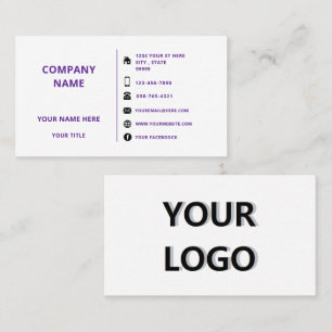 Custom Logo Name Info Business Card - Your Colours