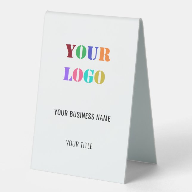 Custom Logo Name Info Business Company Table Sign (Front)