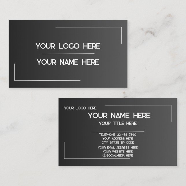 Custom Logo Name Minimalist Modern Professional Business Card (Front/Back)