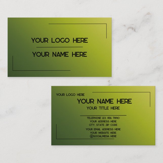 Custom Logo Name Minimalist Modern Professional Business Card (Front/Back)