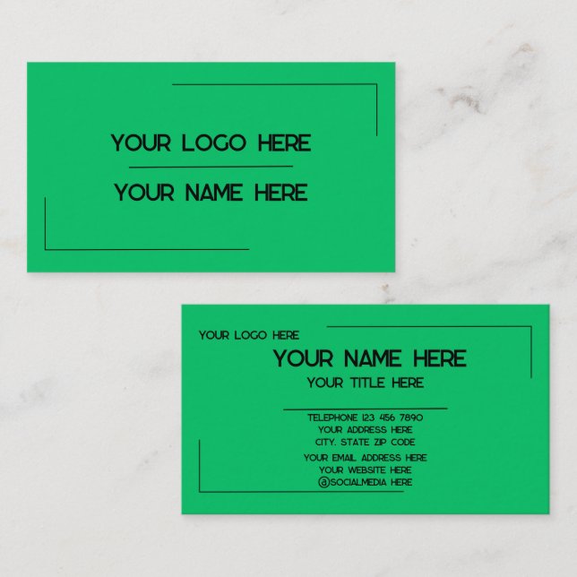 Custom Logo Name Minimalist Modern Professional Business Card (Front/Back)
