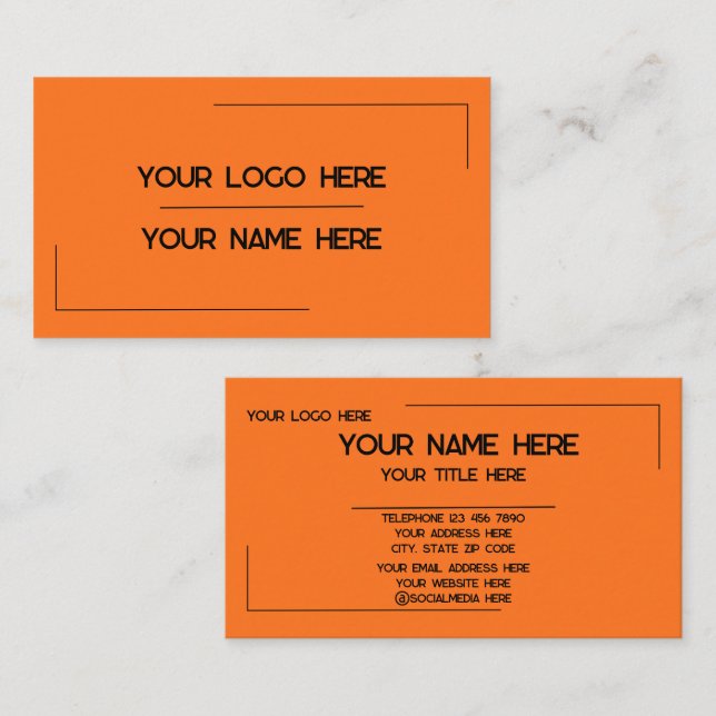 Custom Logo Name Minimalist Modern Professional Business Card (Front/Back)