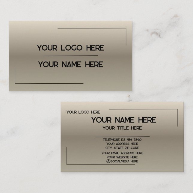 Custom Logo Name Minimalist Modern Professional Business Card (Front/Back)