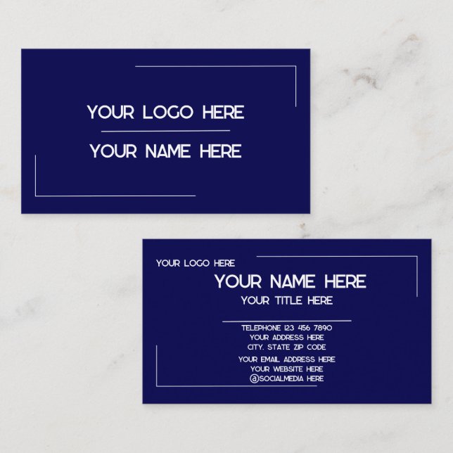 Custom Logo Name Minimalist Modern Professional Business Card (Front/Back)