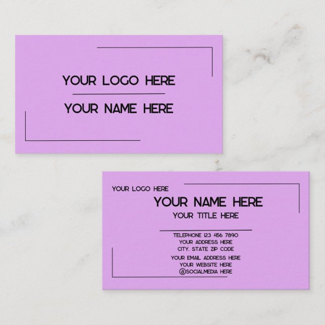 Custom Logo Name Minimalist Modern Professional Business Card (Front/Back)