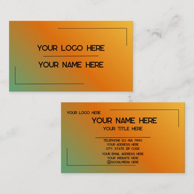 Custom Logo Name Minimalist Modern Professional Business Card (Front/Back)