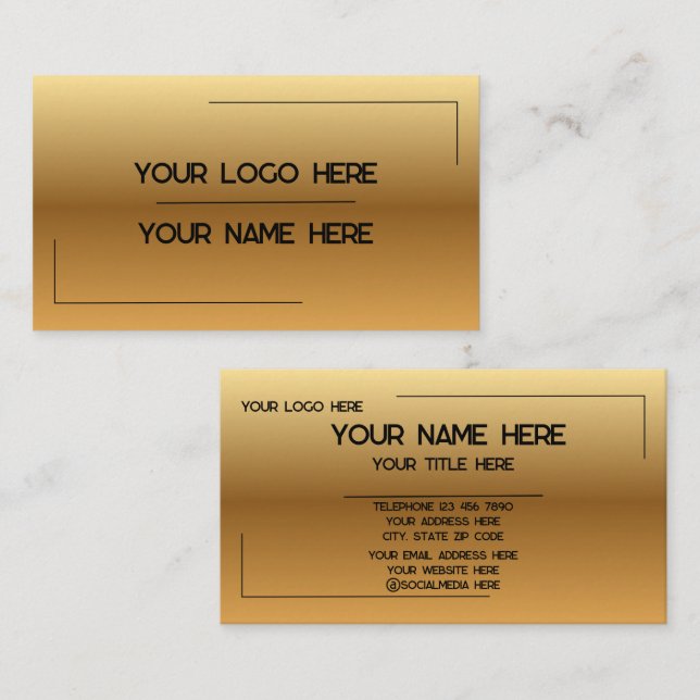 Custom Logo Name Minimalist Modern Professional Business Card (Front/Back)