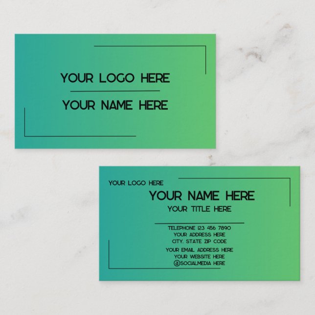 Custom Logo Name Minimalist Modern Professional Business Card (Front/Back)