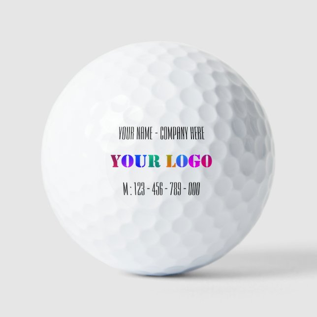Custom Logo Name Phone Promotional Personalised Golf Balls (Front)